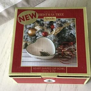 Spode Christmas Tree heart shaped dip bowl.